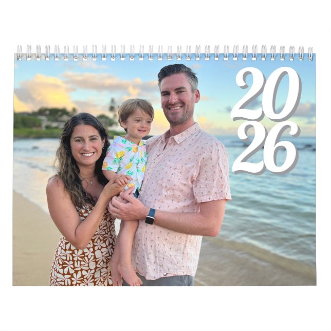 Calendrier photo familial personnalisé 2026 (Protection)