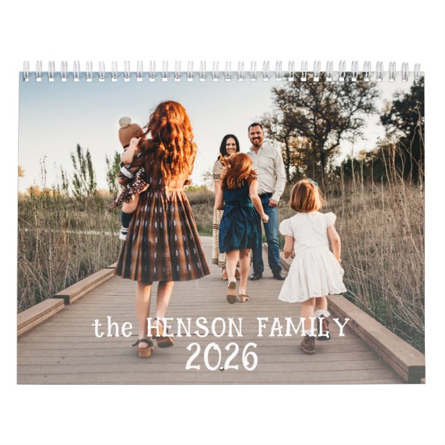 Calendrier photo famille 2026 avec 12 Photos mensu (Protection)