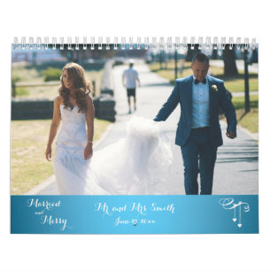 Calendrier photo Mariage bleu clair