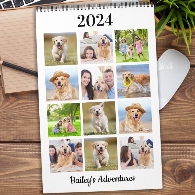 Calendrier Photo moderne personnalisée Famille Chien Animal d (Créateur téléchargé)