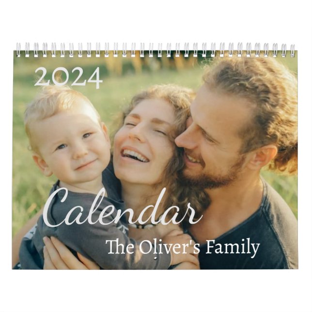 Calendrier Photo Personnalisée 2024 Moderne Créez votre propr (Protection)