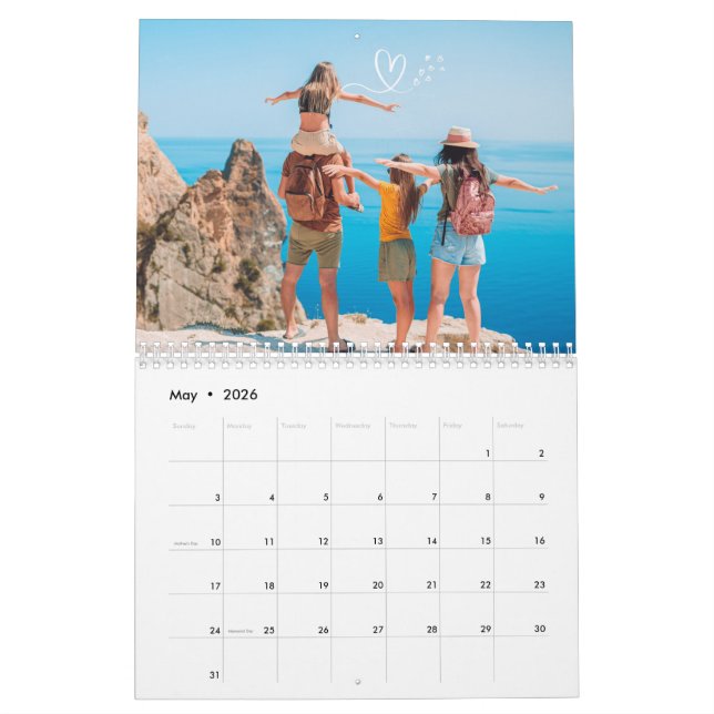 Calendrier Photo Personnalisée 2024 Moderne Créez votre propr (Mai 2026)