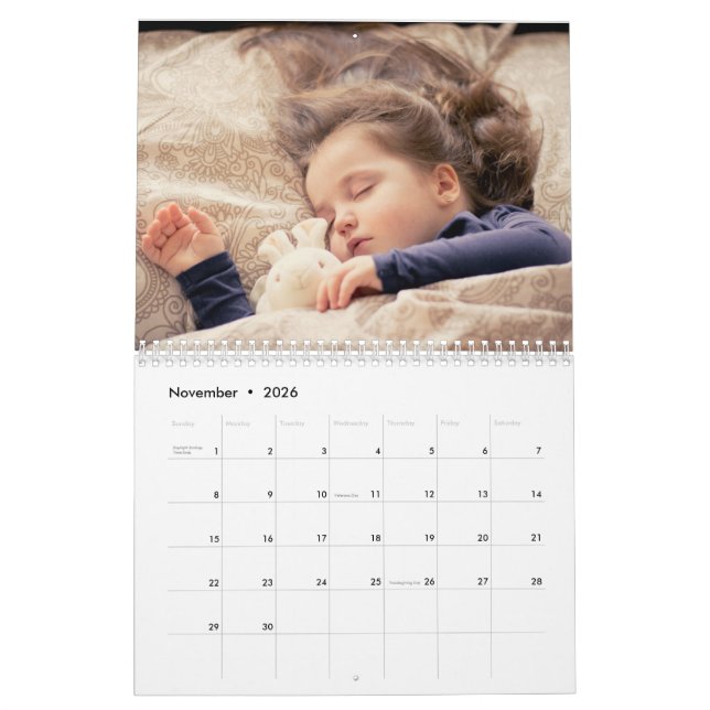 Calendrier Photo Personnalisée 2025 Moderne Créez votre propr (Nov 2026)