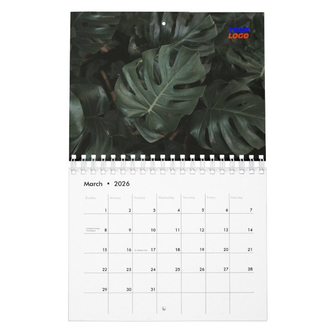 Calendrier Photo personnalisée du logo de l'entreprise (Mar 2026)