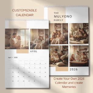 Calendrier photo simple moderne 