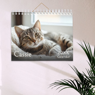 Calendrier Photos de chat personnalisées Élégant Simple Minim