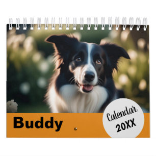 Calendrier Photos de chien personnalisées année orange photog