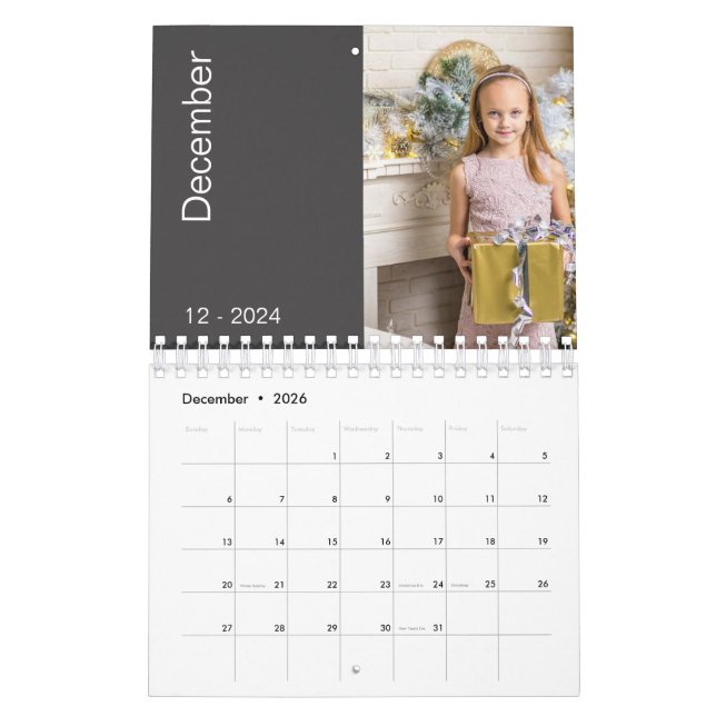 Calendrier Photos de famille modernes et branchées 2024 Calen (Dec 2026)
