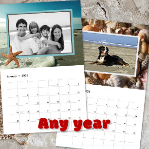 Calendrier Photos de famille Plage Vie Coquillages océaniques