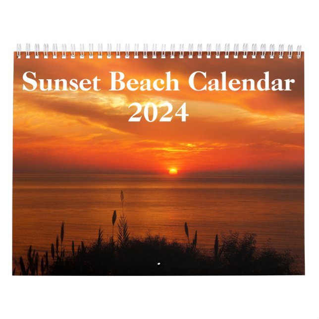 Calendrier Photos de plage au coucher du soleil 2024 (Protection)