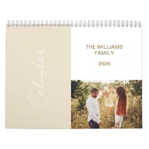 Calendrier Photos minimalistes de la famille beige