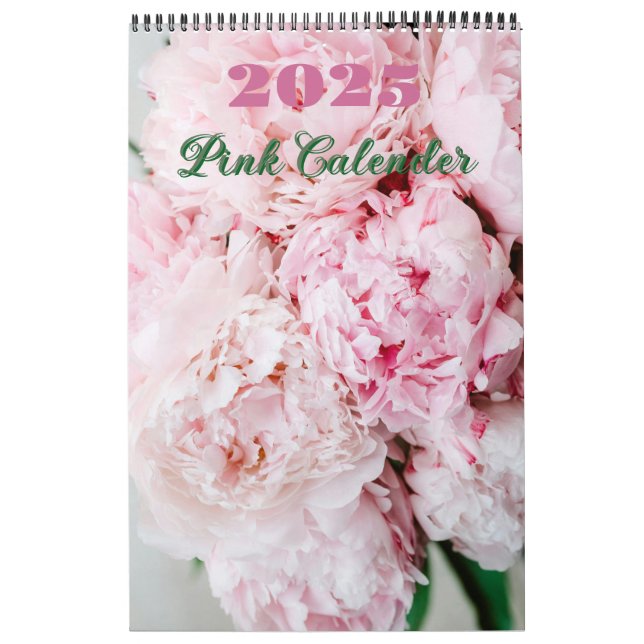 Calendrier Pink Floral 2025 Calender (Protection)