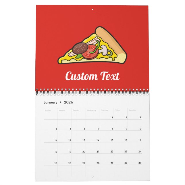 Calendrier Pizza slice (Jan 2026)