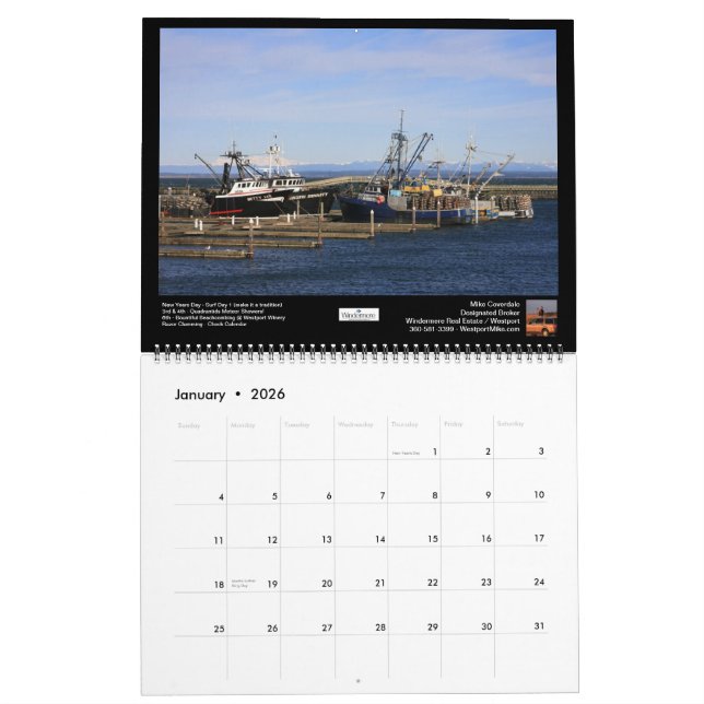 Calendrier Plage du sud Windermere 2013 pittoresque (Jan 2026)