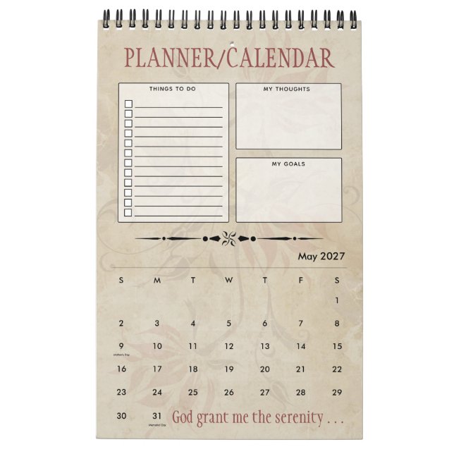 Calendrier Planificateur cadeau de récupération de prières de (Mai 2027)