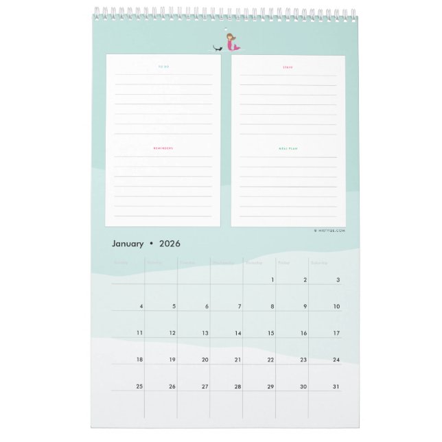 Calendrier Planificateur de sirène de Mistyqe (Jan 2026)