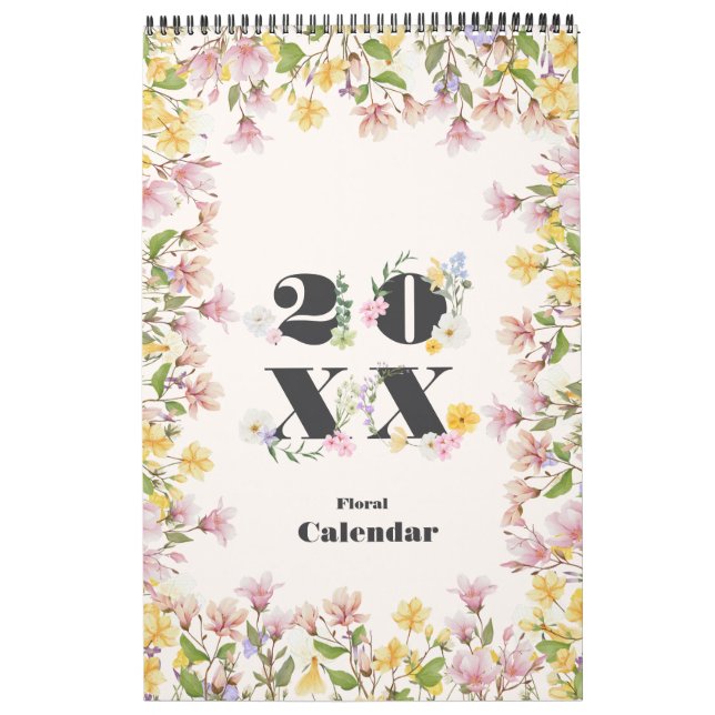 Calendrier Planificateur Floral Féminin (Protection)