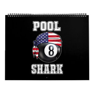 Calendrier Pool Shark Jersey Cool Gift Top Bar Billard