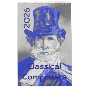 Calendrier Portraits compositeurs 2026 - Symphonie en bleu et