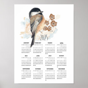 Calendrier Poster 2025 de la Mésange Suave