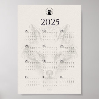 Calendrier Poster Croquis du Loup 2025 | "Dies Ira