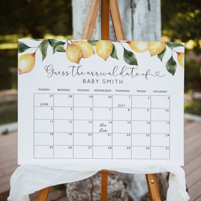Calendrier Poster Devinez la Date Prévue de Lemon (Créateur téléchargé)