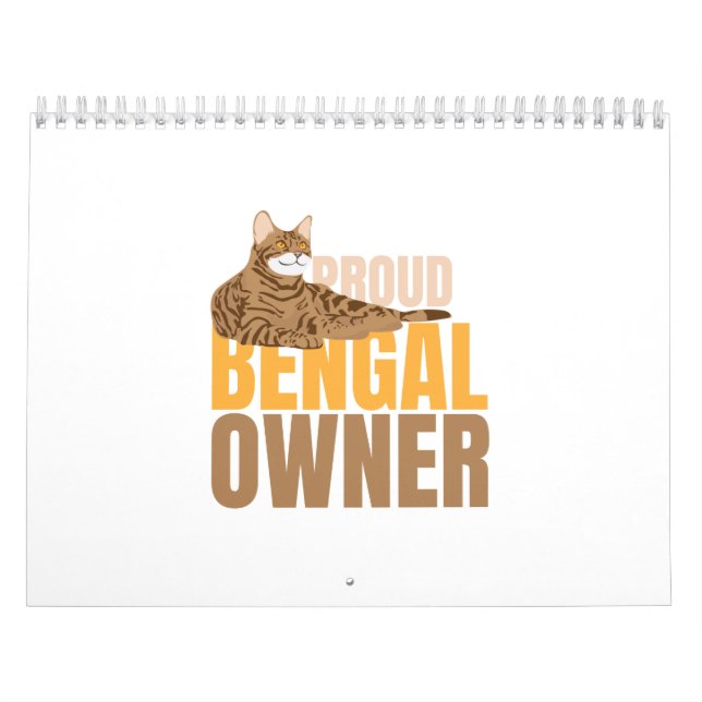 Calendrier Propriétaire fier du Bengale de chat - idée de (Protection)