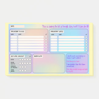 Calendrier quotidien pour Post-It de concentration