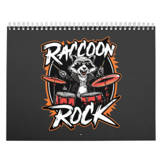 Calendrier Raccoon Rock T-shirt - Funny Raccoon Cowboy Design