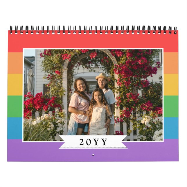 Calendrier Rainbow Stripes LGBT Photos de famille (Protection)