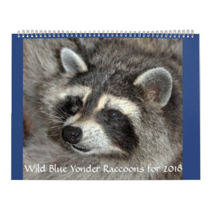 Calendrier Raton laveur bleu sauvage de 2018
