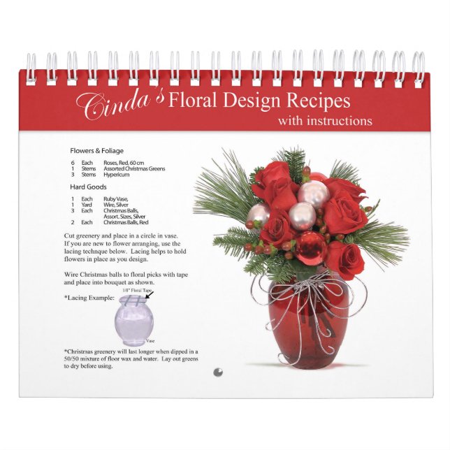 Calendrier Recettes de design floral de Cinda avec instructio (Protection)