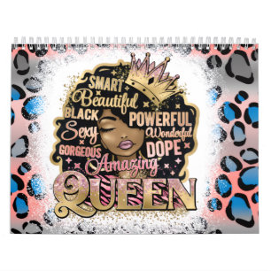 Calendrier Reine Noire Femme Mélanine Peau Brune Sista Magie