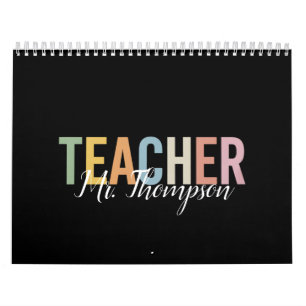 Calendrier Remerciement de professeur personnalisé pour la re