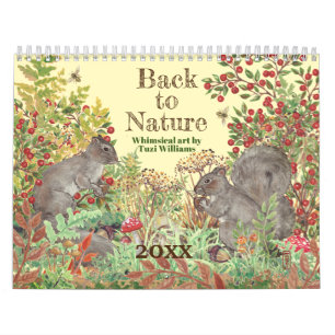Calendrier Retour À La Nature Illustrations Animales Mignons