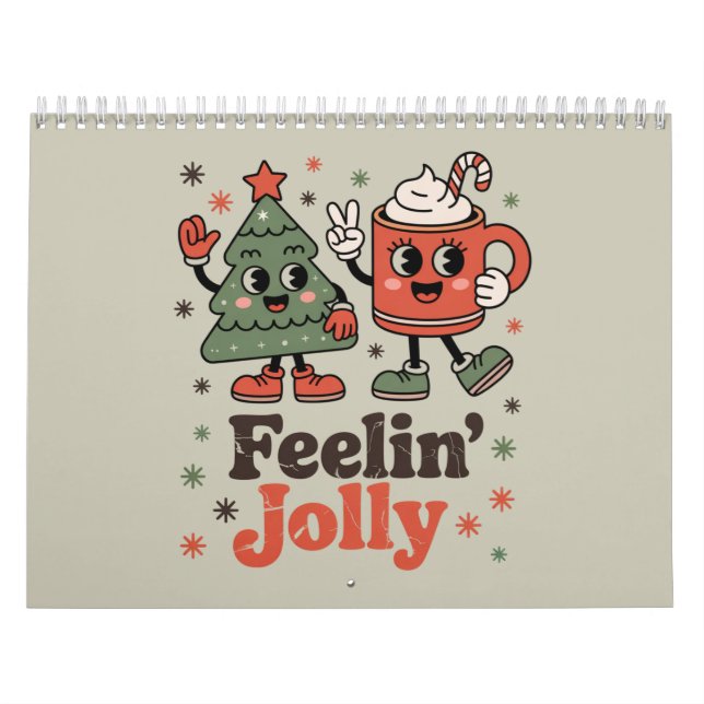 Calendrier Retro Noël Sentiment Jolly Vintage vacances (Protection)