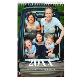 Calendrier Retro script 2025 photo de famille