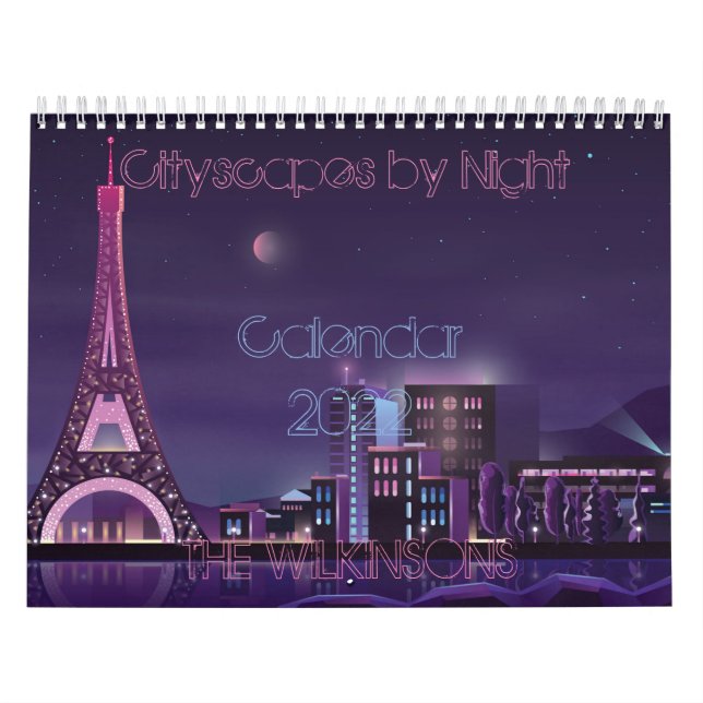 Calendrier Rétrowave Synthwave Cityscapes par Nuit 2022 (Protection)