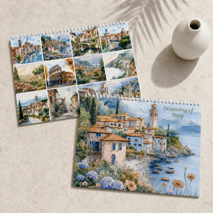 Calendrier Rêverie sur l'Italie Paysage à l'aquarelle 2026