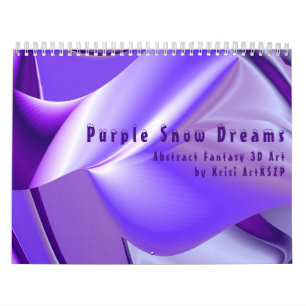 Calendrier Rêves de neige violette , Imaginaire Abstrait 3D A