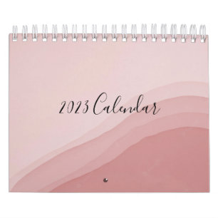 Calendrier rose avec art abstrait