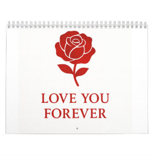 Calendrier Rose Classique Amour Éternel Minimaliste Romantiqu