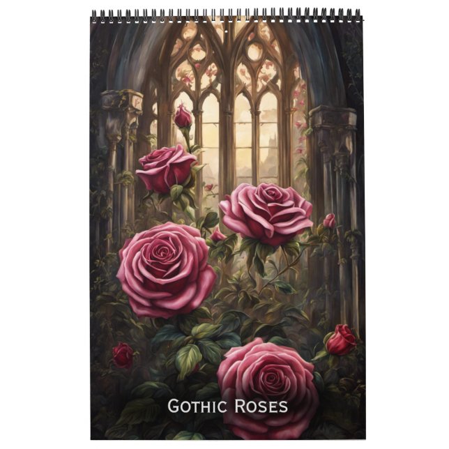 Calendrier Roses gothiques par Ivy et Bat Art gothique (Protection)