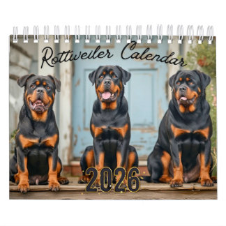 Calendrier Rottweiler Dogs Wall Calendar 2026
