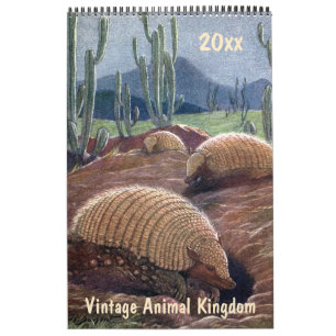 Calendrier Royaume Animal Vintage, Jungles Déserts Forêts