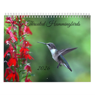 Calendrier Ruby Throated Hummingbird 2026  Calendar