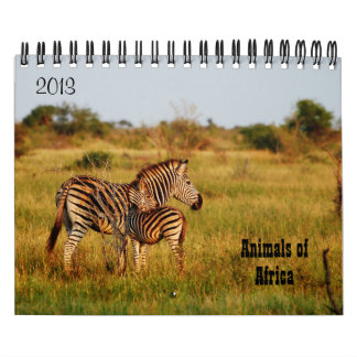 Calendrier Safari 2013 de l'Afrique d'animaux sauvages
