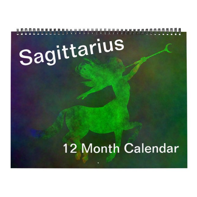 Calendrier Sagittarius Zodiac décembre Symboles colorés (Protection)