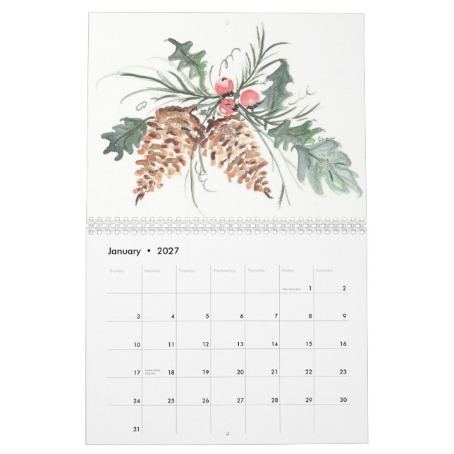 Calendrier Salutations de Holdiday (Jan 2027)