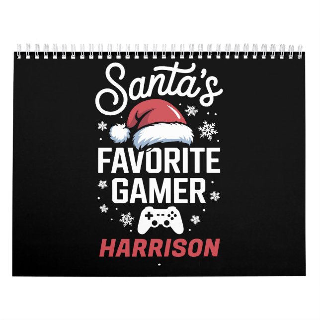 Calendrier Santa's Favorite Gamer Personalized Gaming Xmas (Protection)